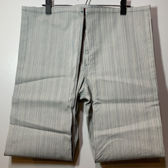 Alberto Mens White/Blue/Gray Multistripe Pants - Picture 2 of 9